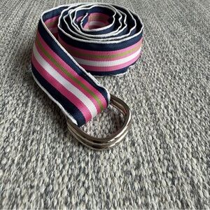 Eliza B & Leather Man Ltd Classic Grosgrain Belt with Silver Buckled